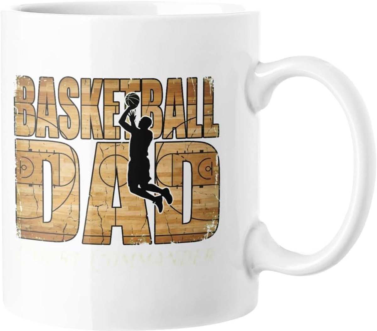 Papa Mok - Veldcommandant - Sport Fan Koffiekop - Verouderd Houtnerf Design