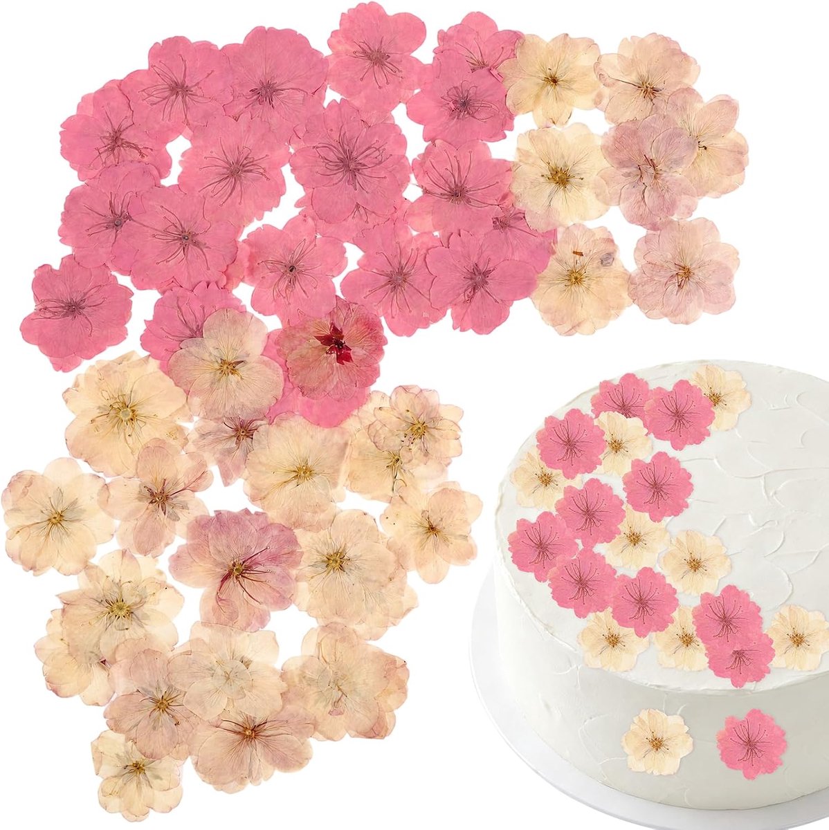 Eetbare bloemen, taartdecoratie