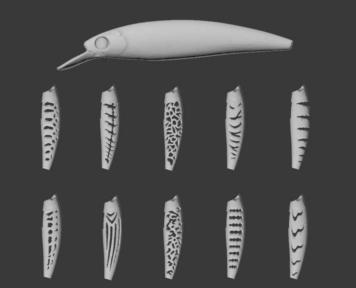 Plastic 3D Stencil Vissen Lokken Crankbait Jerkbait Lipless Topwater (SUPM600)