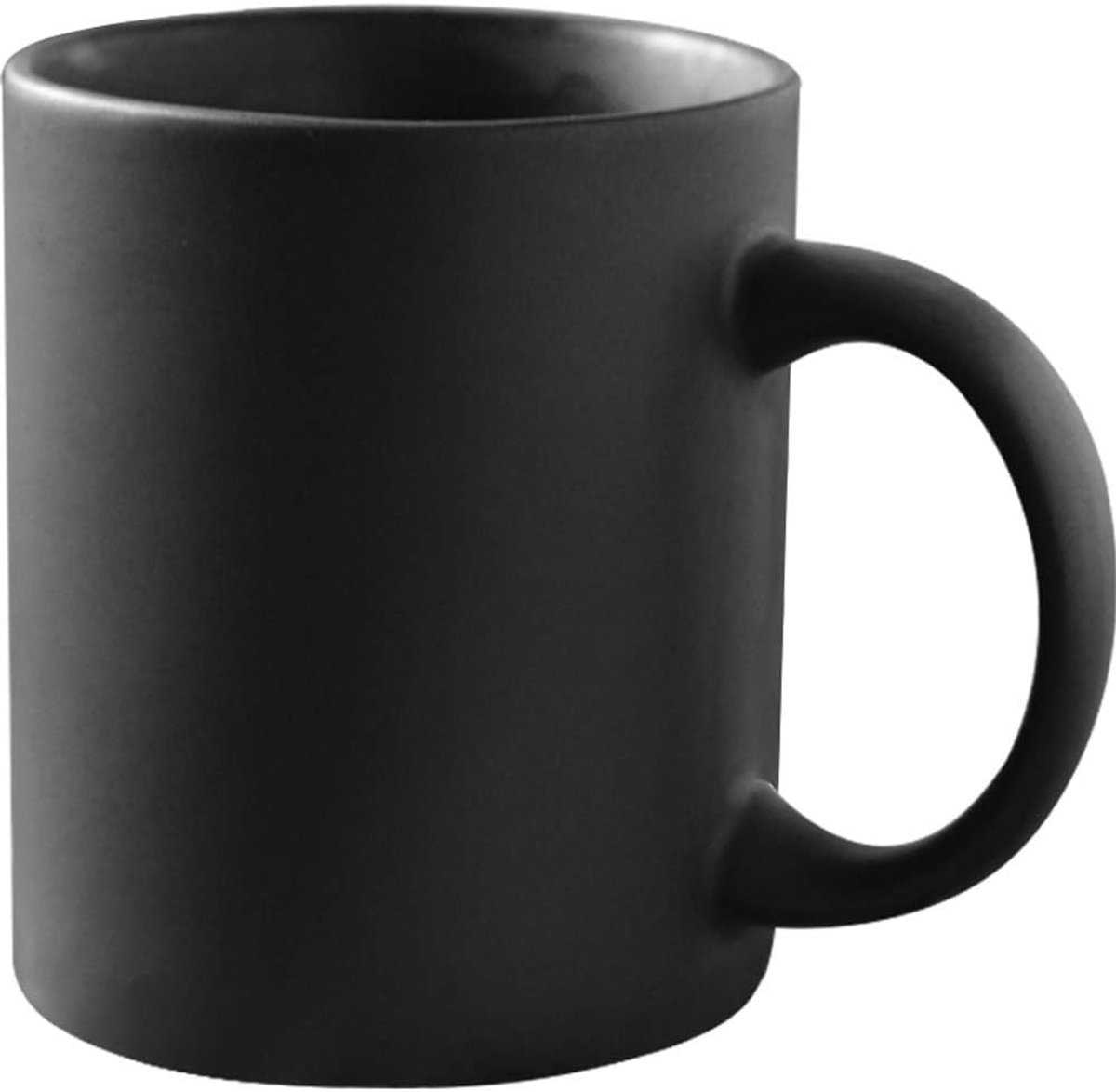 12 oz matzwarte porseleinen koffiemok, Smilatte klassieke keramische kop met handvat voor latte cappuccino-thee, zwart