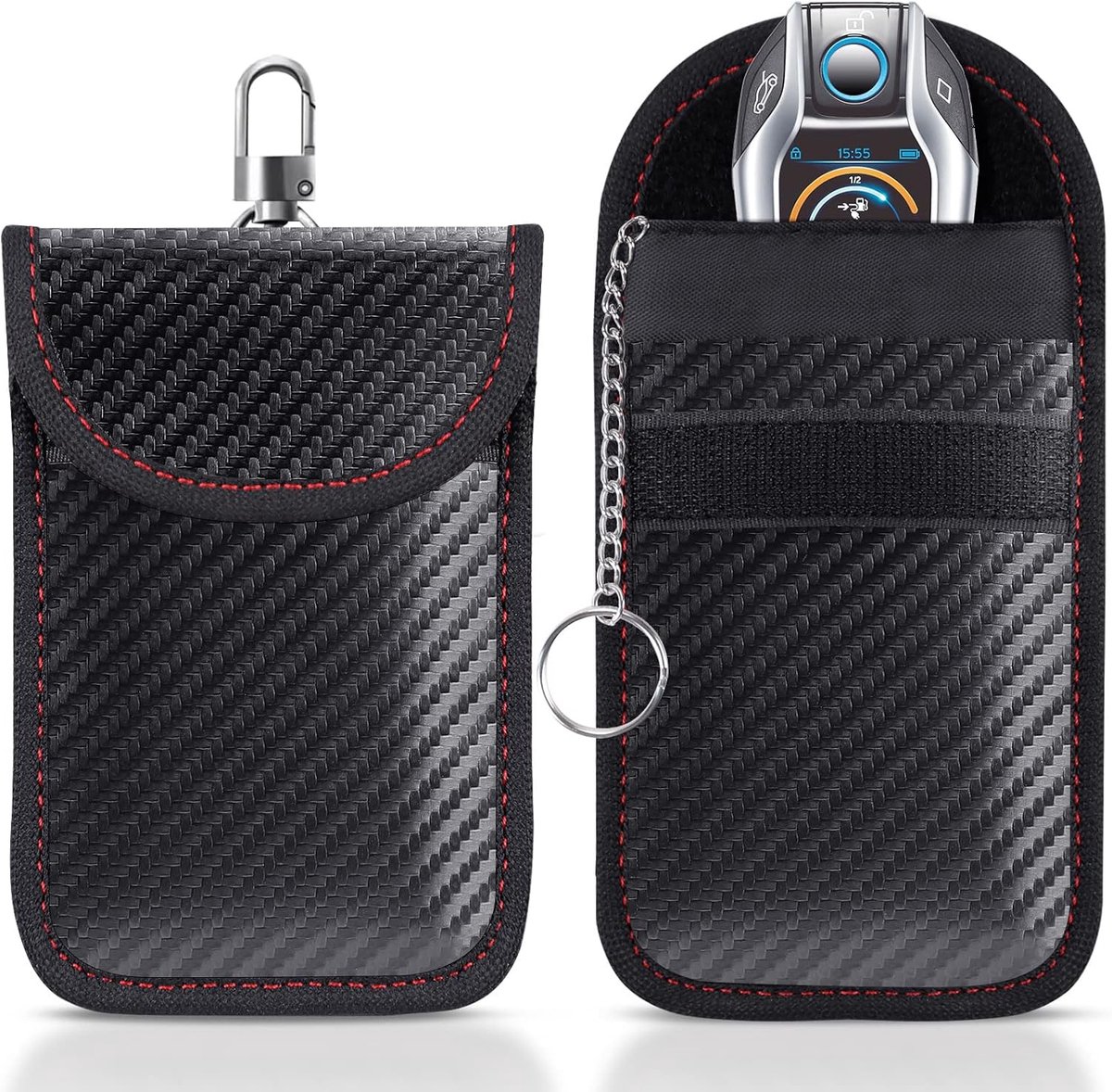 2-pack Faraday-tas | Autosleutel Signaalblokkering Zakje | Sleutelloze autosleutelset | RFID-blokkeertas voor autobeveiliging