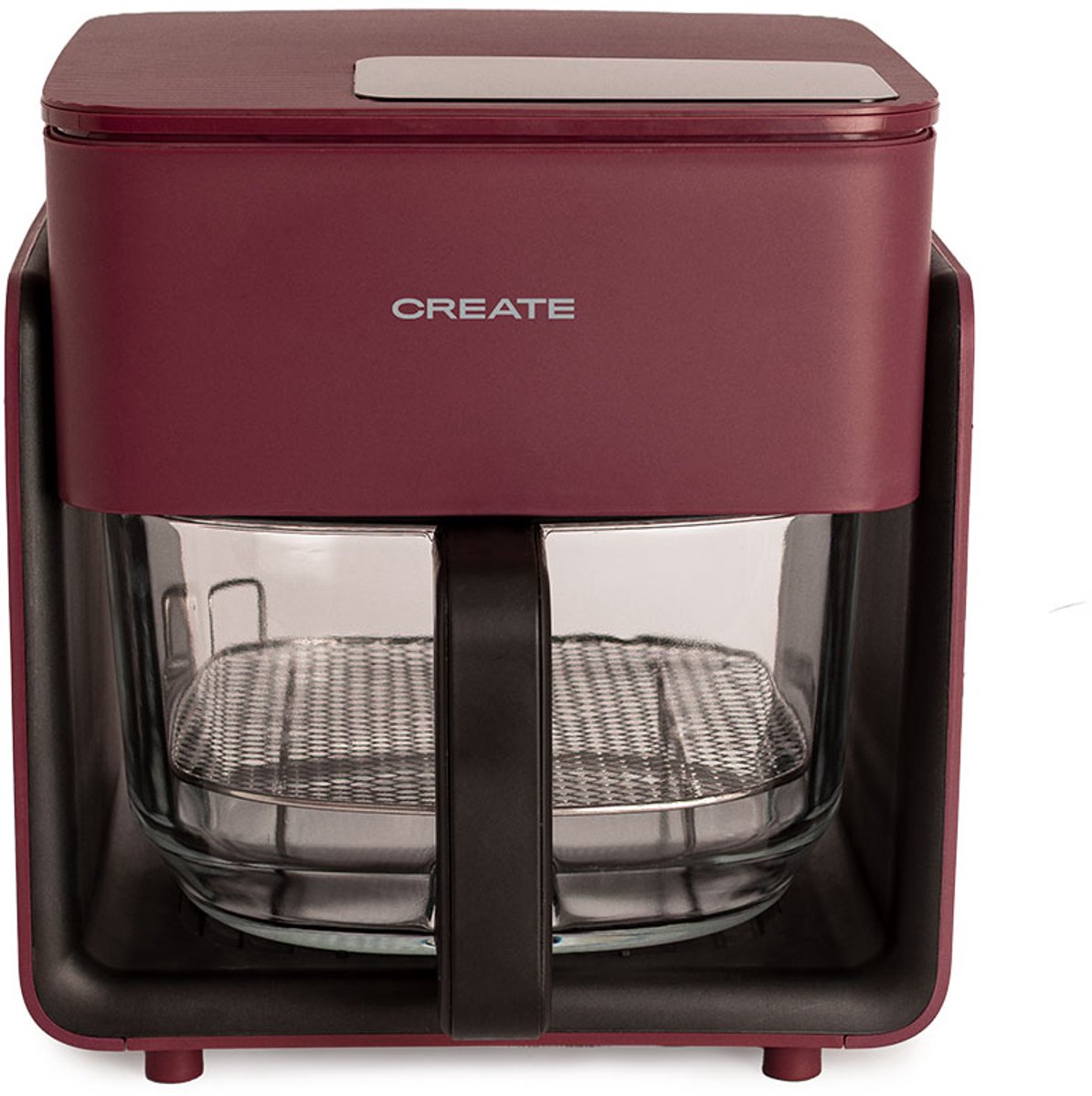 CREATE - 4,2L Glazen Airfryer - Bordeauxrood - AIR FRYER STUDIO CRYSTAL