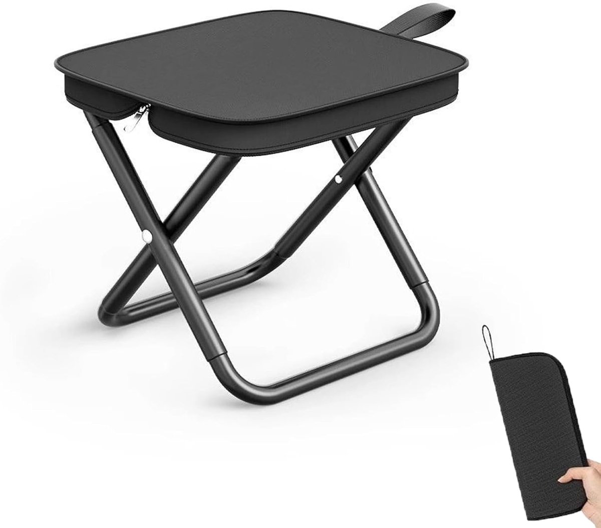 SnelShoppen - Portable Folding Stool - Vouwbare Campingstoel - Lichtgewicht Visstoel - Sterke Staal en Oxford Stof - 120 kg Draagvermogen - Ideaal voo