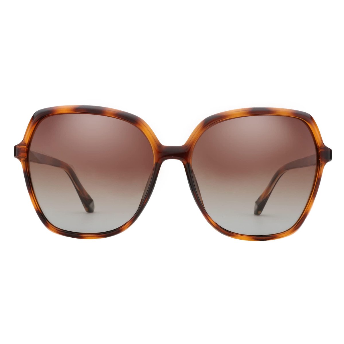 SnelShoppen - Retro Gepolariseerde Zonnebril Dames - Oversized Vierkante UV400 Bescherming - Modieuze Schildpad Zonnebril voor Feesten en Reizen