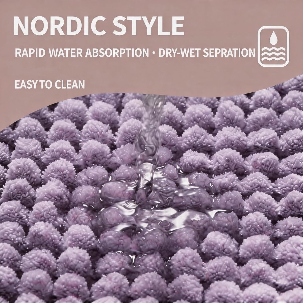 SnelShoppen - Chenille Badmat 60x40 cm, Ultra Zacht en Hoog Absorberend, Antislip Badkamer Tapijt, Wasbaar, Luxe Douchemata voor Badkamer, Toilet, Woo