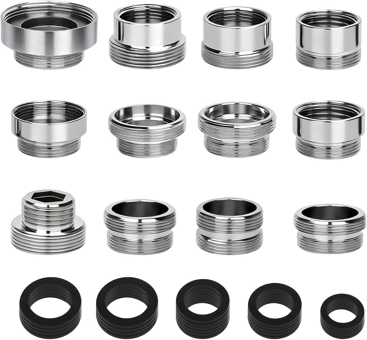 Kraanadapterset, 12 maten, M22 wateraansluiting, adapter, kraanadapter, tuinslang op kraan voor keuken, tuinslang en - ShopVlot