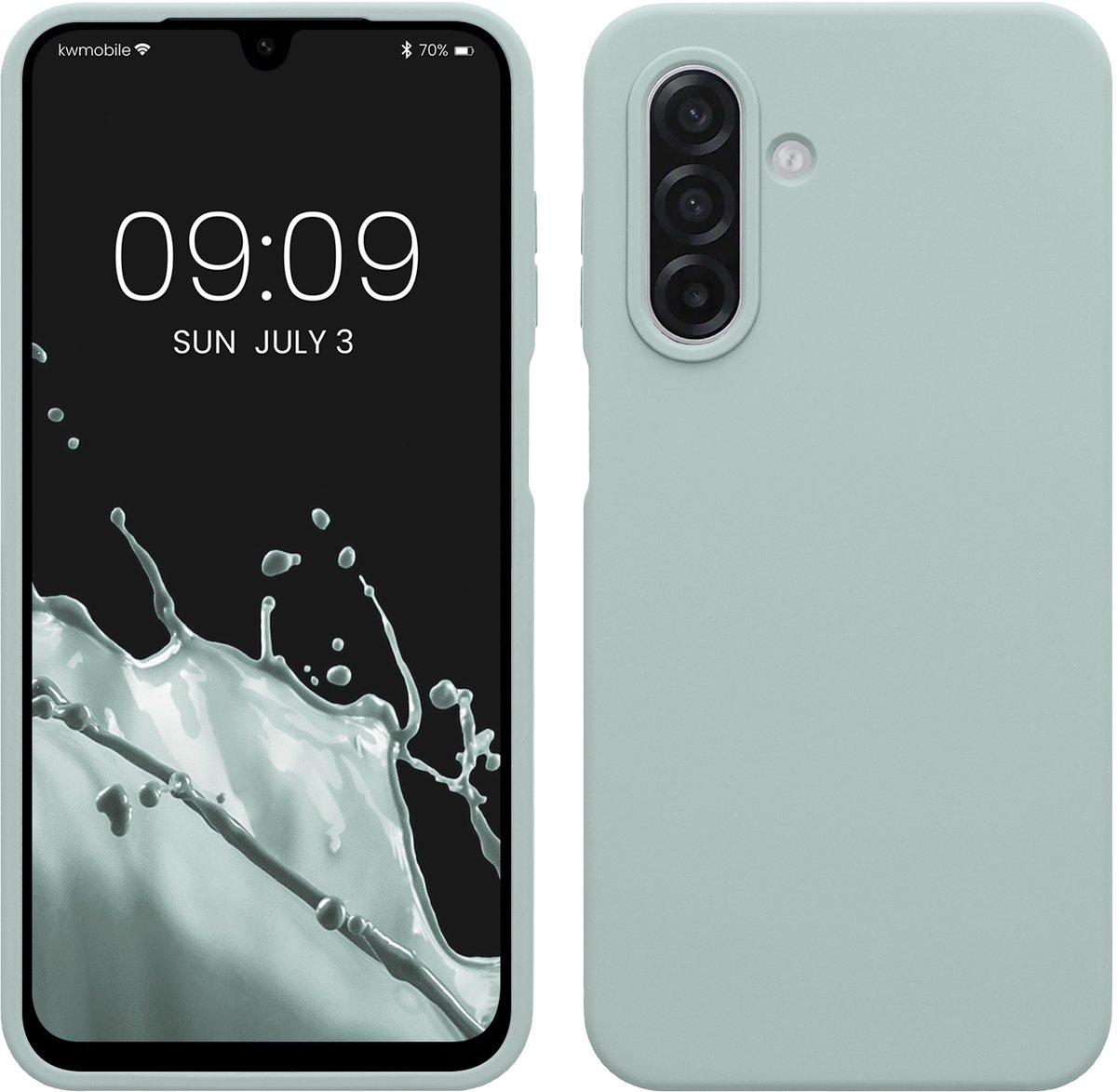 kwmobile telefoonhoesje geschikt voor Samsung Galaxy A18 4G / 5G - Hoesje met siliconen coating - Smartphone case in cool mint