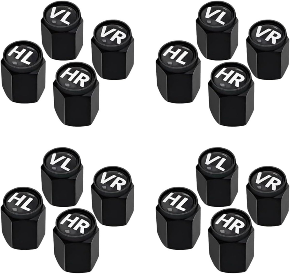 Ventieldoppen, set van 8 met afdichting, voor het markeren van winterbanden en zomerbanden voor auto's, SUV's en meer, ventieldoppenset voor 8 banden, wielventieldoppen, ventieldoppen (8, ABS)