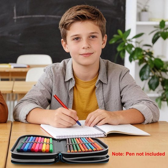 Pennenetui Voor Jongens En Meisjes, Speelpatroon, 3 Vakken, Leeg, Grote Capaciteit, Cool Game-Design, Pennenetui Met Ritssluiting, Etui Voor School, Tieners, Kinderen — afbeelding 5