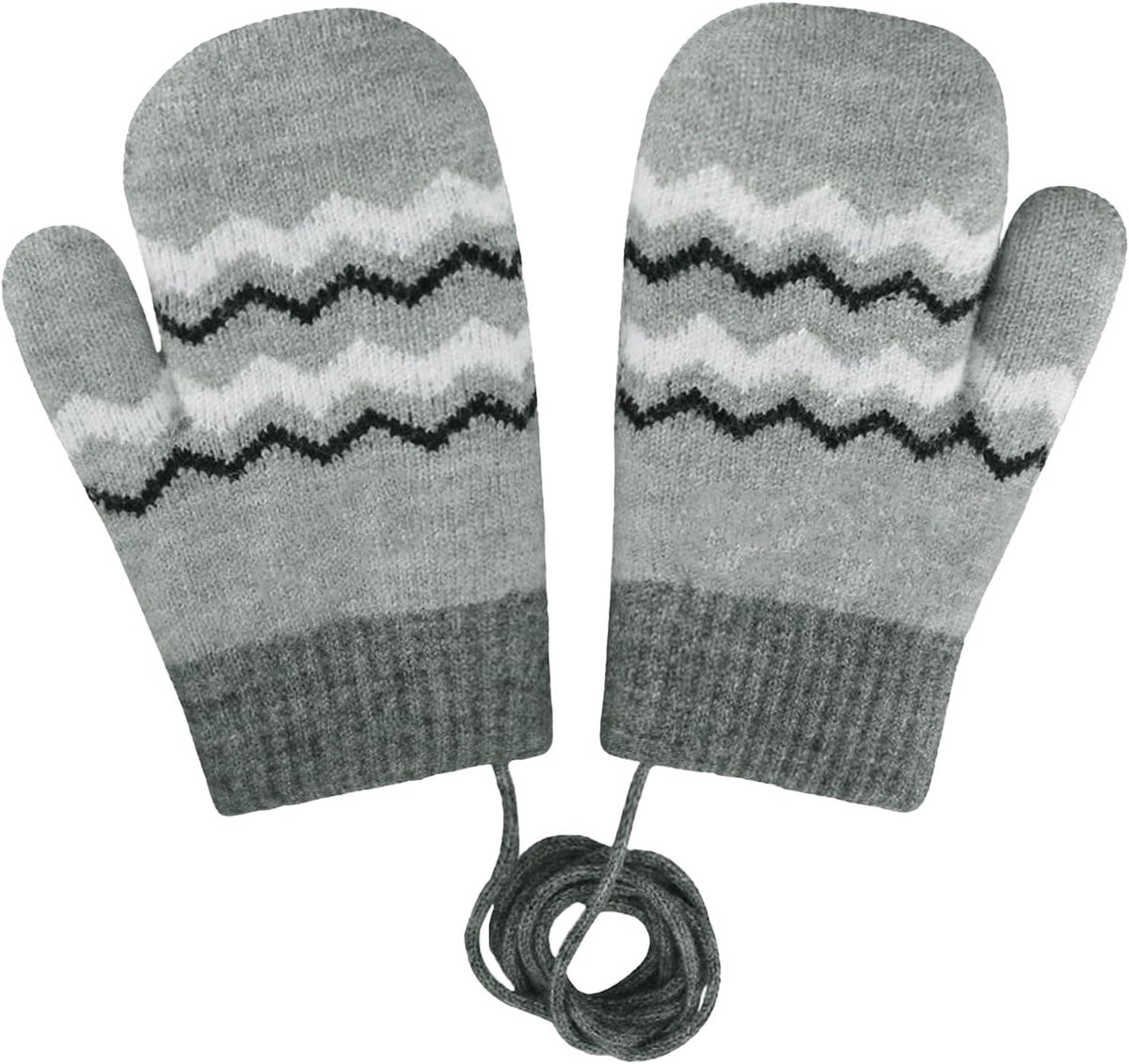 Kinderwanten voor baby's, winter, warme gebreide handschoenen met band, gevoerde wanten, gebreide handschoenen voor 1 2 3 jaar, peuters, jongens en meisjes