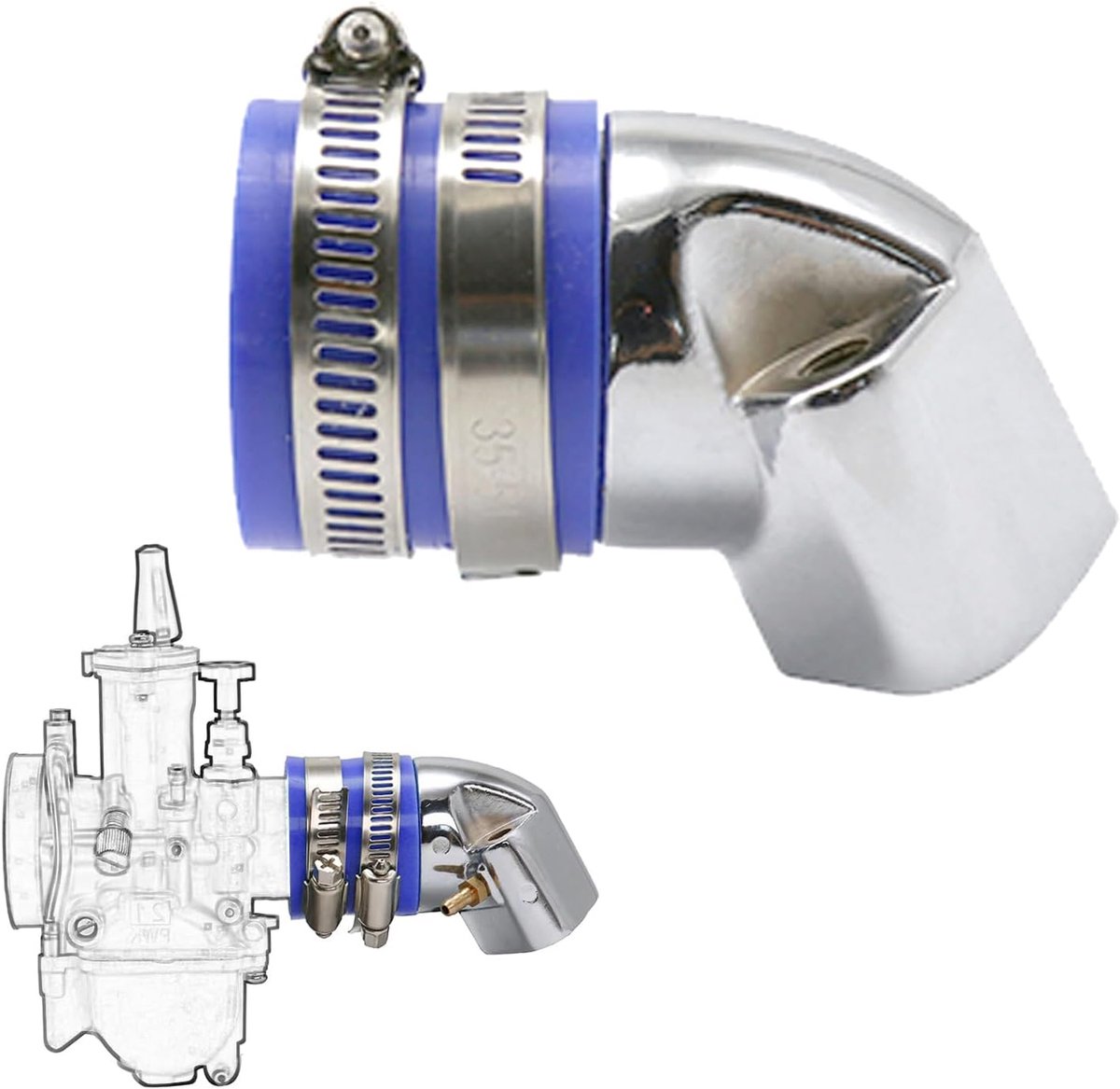 Carburateur Inlaatspruitstuk Adapter voor GY6 125/150cc 152QMI 157QMJ 4-Takt Scooter Bromfiets ATV Go Kart Motor (B)