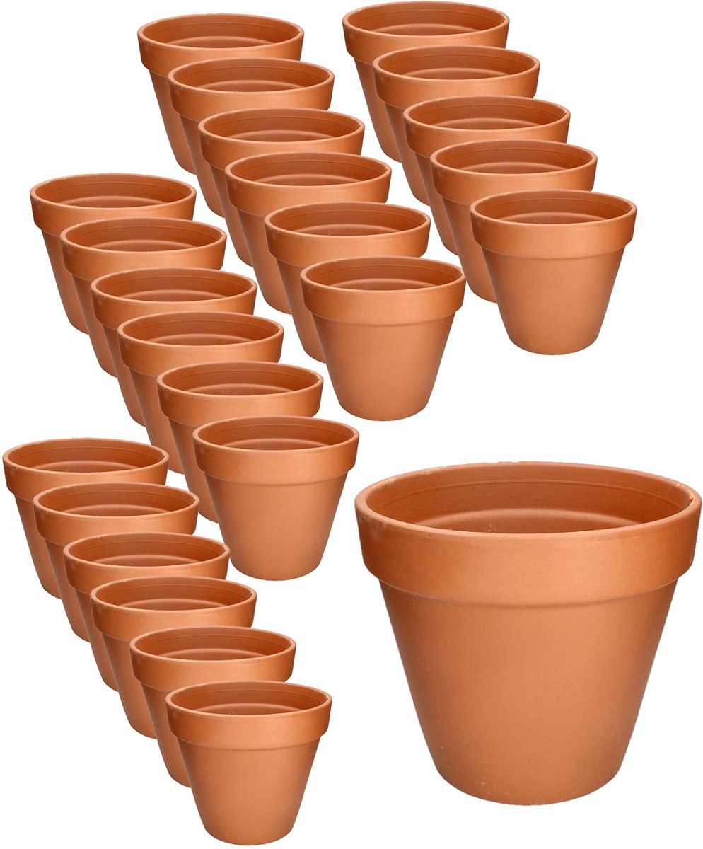KOTARBAU® Terracotta Bloempot Ø 5,3 cm - Terracotta Plantenpot met Afvoergat 24 unidades Bloempot - Ongeglazuurde Keramiek - 5 cm hoog - Terracotta