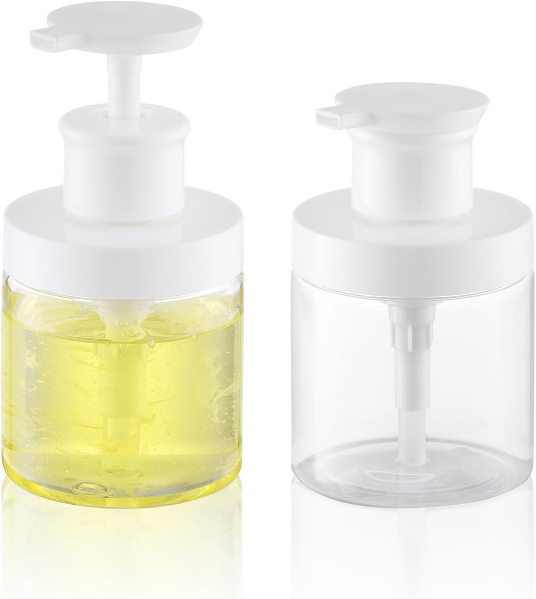 Lulupack Refillable Pump Bottle Transparent, 2 Pcs Empty Lotion Dispenser with Wide Opening for Hand Soap, Shower Gel - ShopVlot