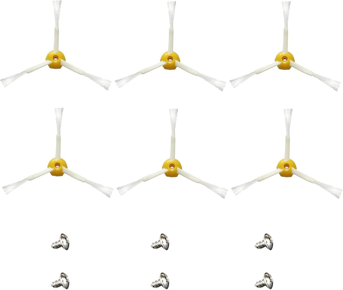 Zijborstels voor Roomba serie 500, 600, 700 - Set van 6 - Inclusief schroeven - Voor optimale reiniging - ShopVlot