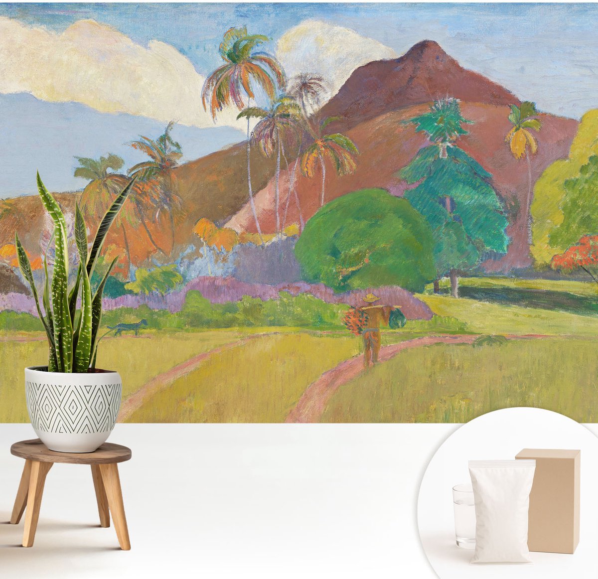 Wallfluent Fotobehang - Groente Vliesbehang - 208x146 cm - Exotische Natuur Muurschildering - Slaapkamer behang Landschappen - Fotobehang Vlies - Slaapkamer behang