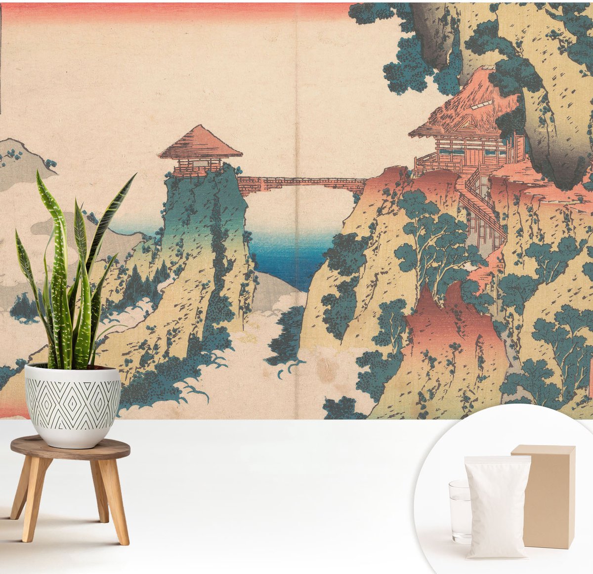 Wallfluent Fotobehang - Beige Vliesbehang - 208x146 cm - Schilderachtig Landschap Fotobehang Vlies - Woonkamer behang Deel - Muurschildering - Woonkamer behang