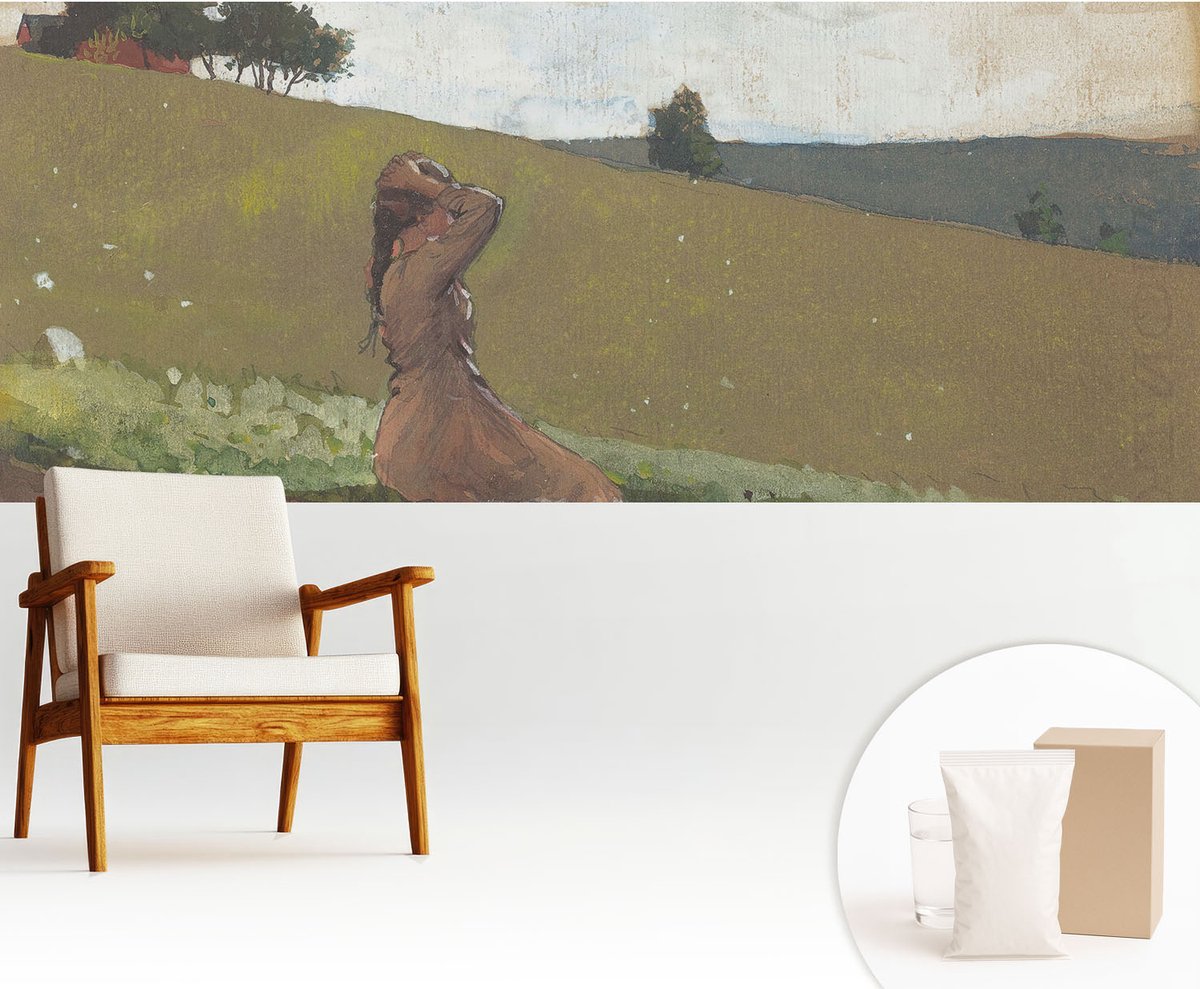 Wallfluent Fotobehang - Groente Vliesbehang - 250x104 cm - Een Rustige Scène Muurschildering - Slaapkamer behang Landschappen - Fotobehang Vlies - Slaapkamer behang