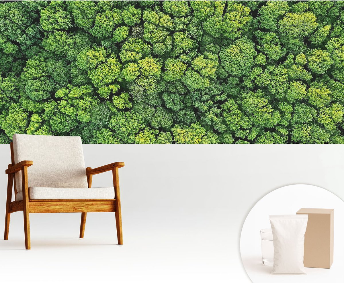 Wallfluent Fotobehang - Groente Vliesbehang - 250x104 cm - Bospanorama Muurschildering - Gang behang Landschappen - Fotobehang Vlies - Gang behang