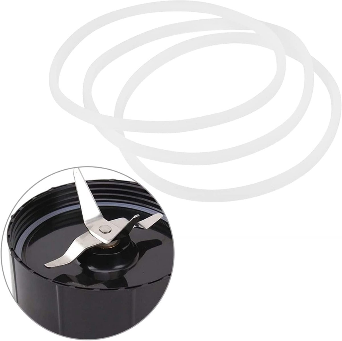 SnelShoppen - 3/6Pcs Vervangingsringen Rubber Sealing Rings voor Blender, Magic Bullet Accessoires, O-Ringen, Keuken Gereedschap, Makkelijk te Install
