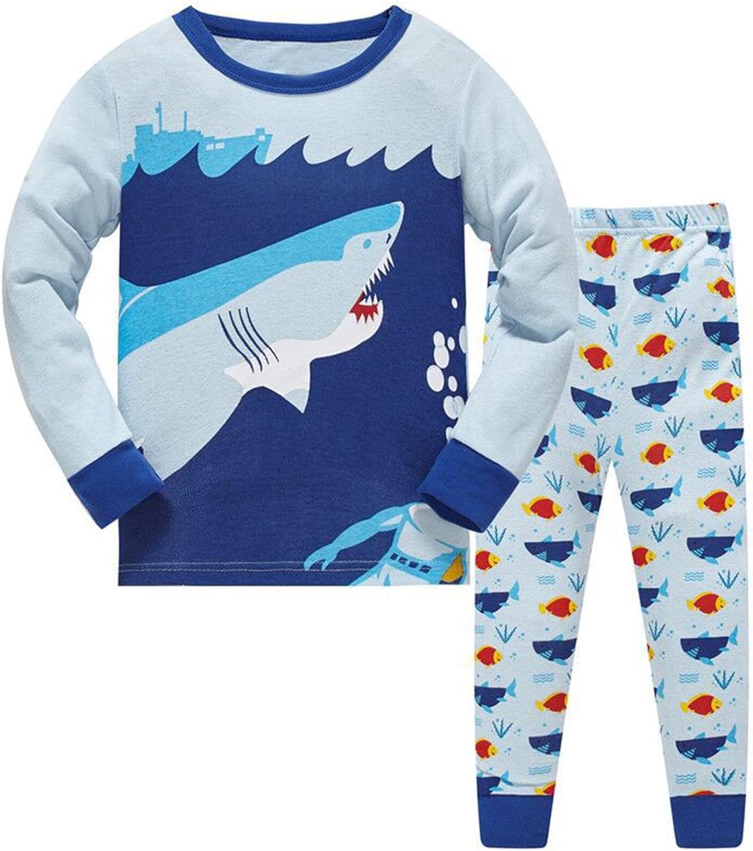 2-delige set voor jongens, katoen, T-shirt, shorts, set kinderen, zomer, zeepatroon, witte en blauwe strepen, chique zomermode voor kleine A51