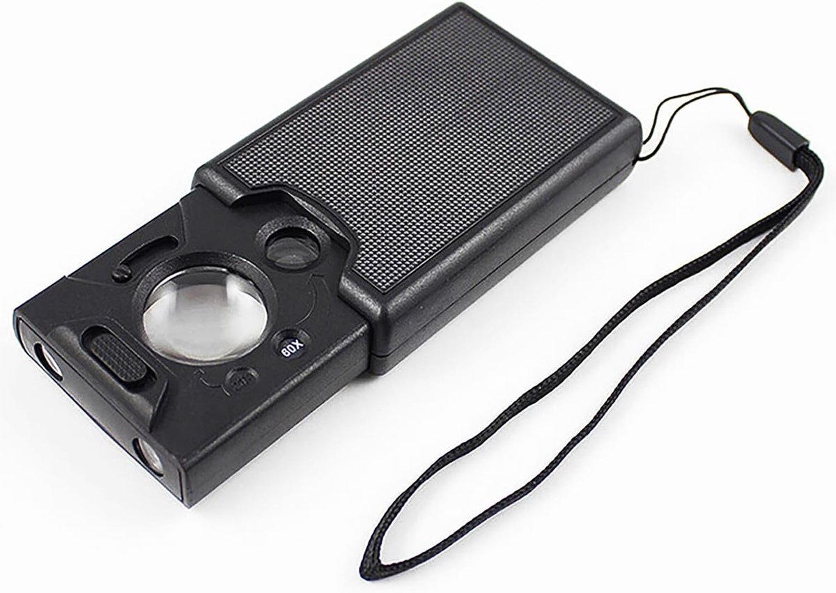 Vergrootglas met ledlicht, 30 x 45 x 60 x vergrootglas voor juweliers met led- en uv-licht, voor sieraden, valuta's, inspectie, verkenning van ouderen, munten, kruis, naaien