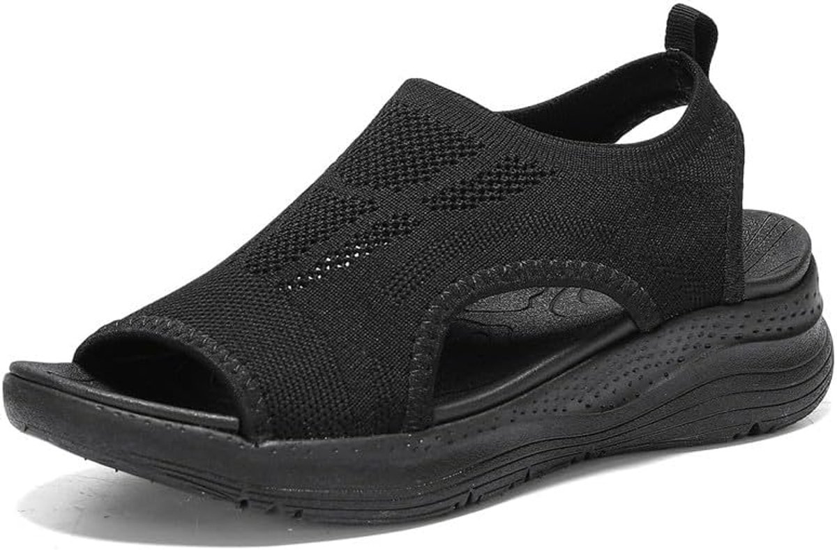 Dames Zomer Wasbare Slingback Orthopedische Slide Sport Sandalen Met Boog Ondersteuning Platform Wedge Sandalen Wandelen Sandalen Strand Water Schoenen Casual Comfortabele Gebreide Sandalen