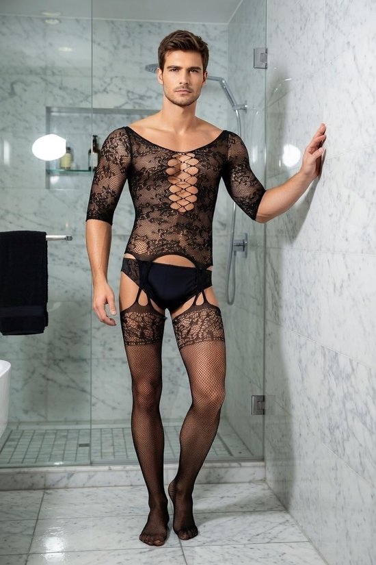 Mannen ondergoed sissy kleding party club rave gay outfits eendelig bodysuit shapewear bodystocking — afbeelding 5