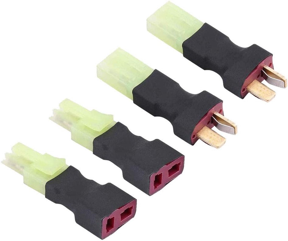 2 stuks Deans T-stekker mannelijke connector naar kleine mini Tamiya vrouwelijke connectoradapter en 2 stuks decanen T-stekker vrouwelijke connector naar kleine mini Tamiya mannelijke connectoradapter
