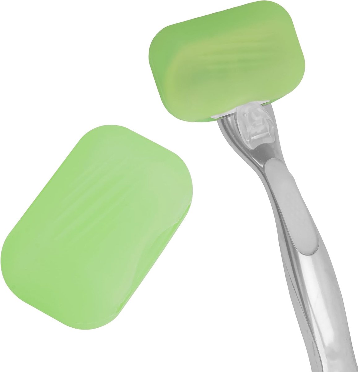 2 stuks scheermes siliconen hoezen, draagbare scheerhouder voor reizen, scheermeshoes compatibel met Venus Razor Travel Case, Blade Container Opslag Scheerhouder (Groen)