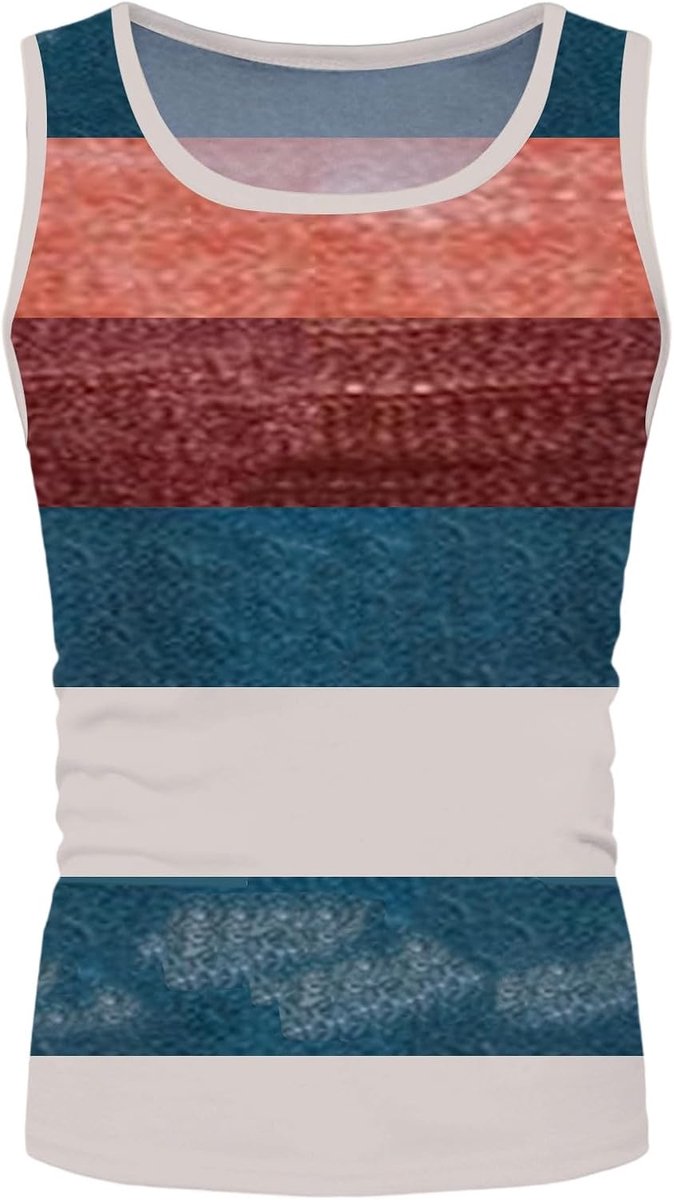 Zomertanktop voor heren, grafische tanktops, mouwloze sportshirts, standaard pasvorm, ronde hals, ademend en comfortabel