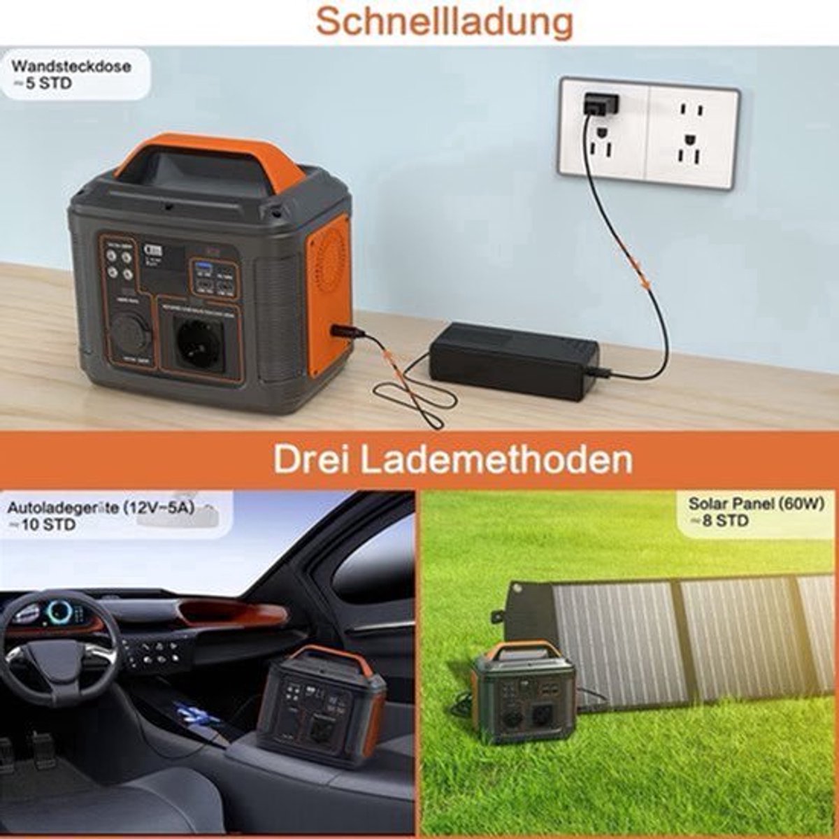 Powerbank – Draagbare Power Station – Noodstroomaccu – Mobiele Energiebron – Zonne-energie Opslag – 300W Uitgang – 296Wh Capaciteit – Snelladen – LED Zaklamp