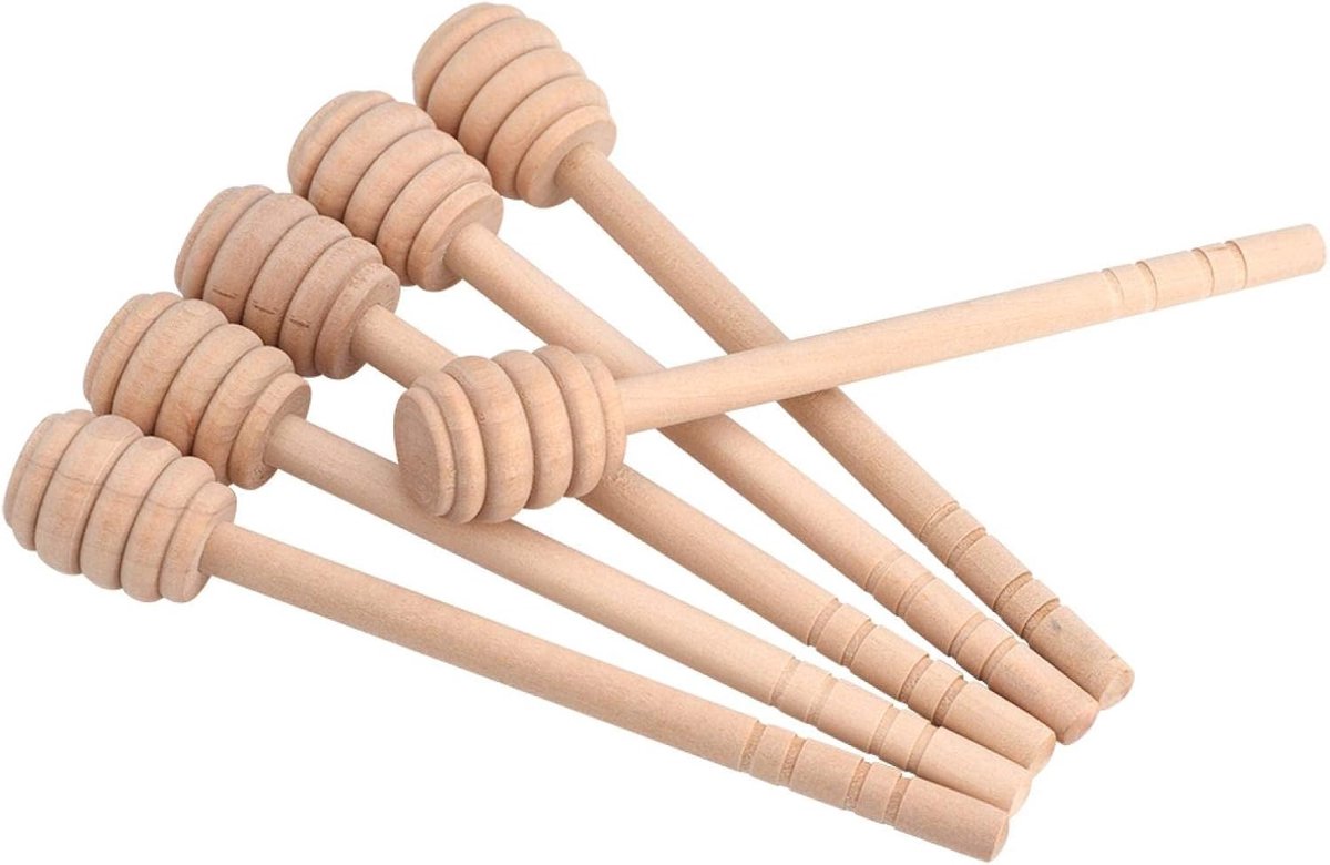 Set van 50 Houten Honinglepels, Mini Houten Lepels voor Honing, Jam en Melasse - 15 cm Lang