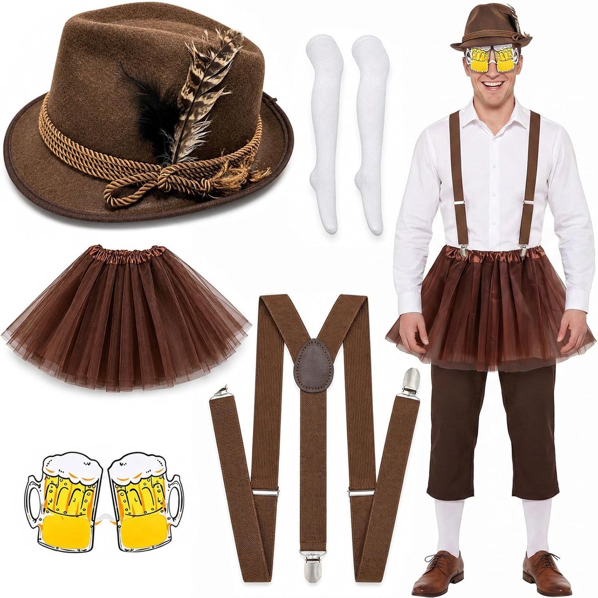 Accessoireset voor het Bierfestival - Bruin - Voor de Bierliefhebber