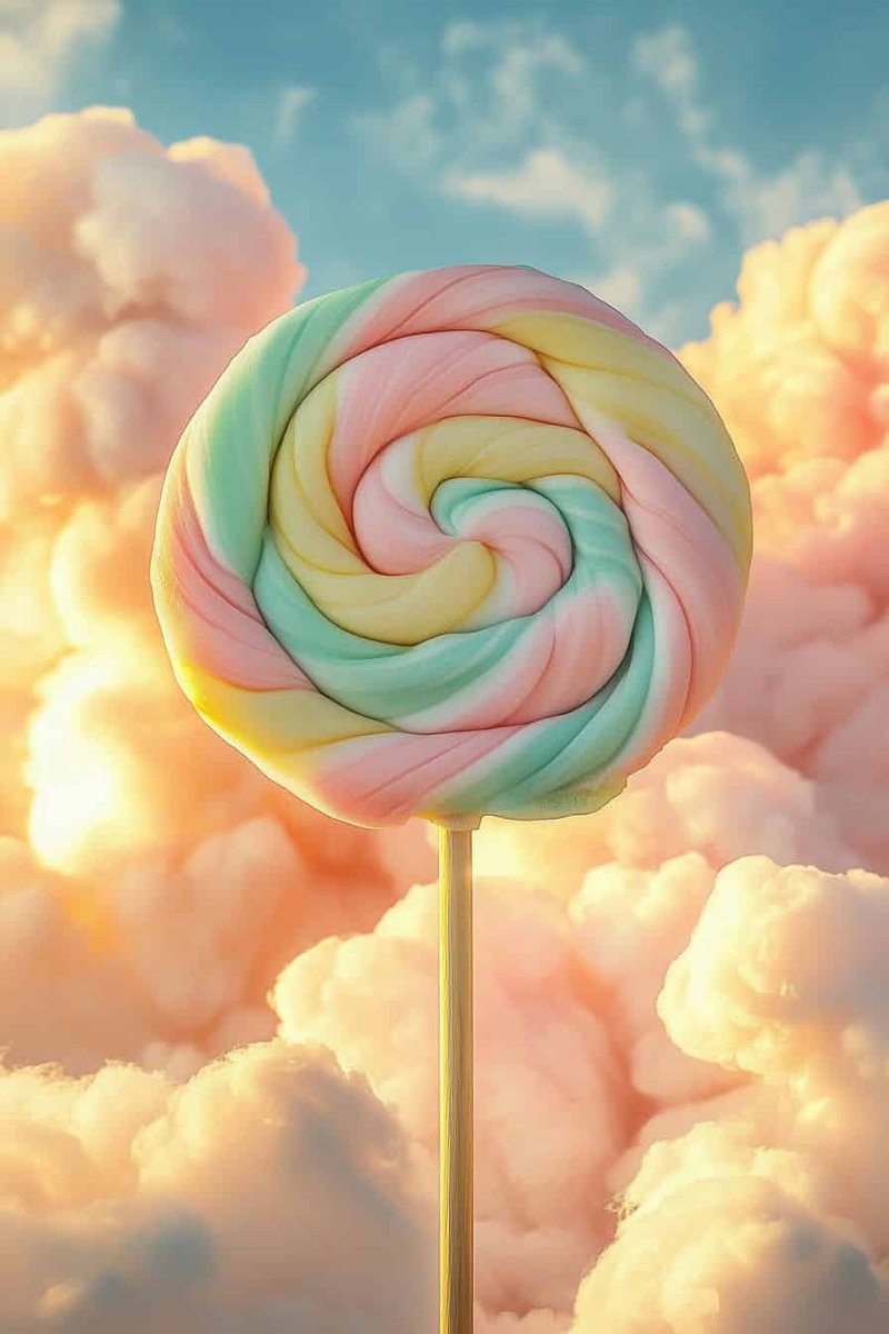 Lolly Poster - Wervel - Zoet - Vrolijk - Eten - Kinderkamer - Kinder - posters - formaat 70x100cm - Wanddecoratie - L4096