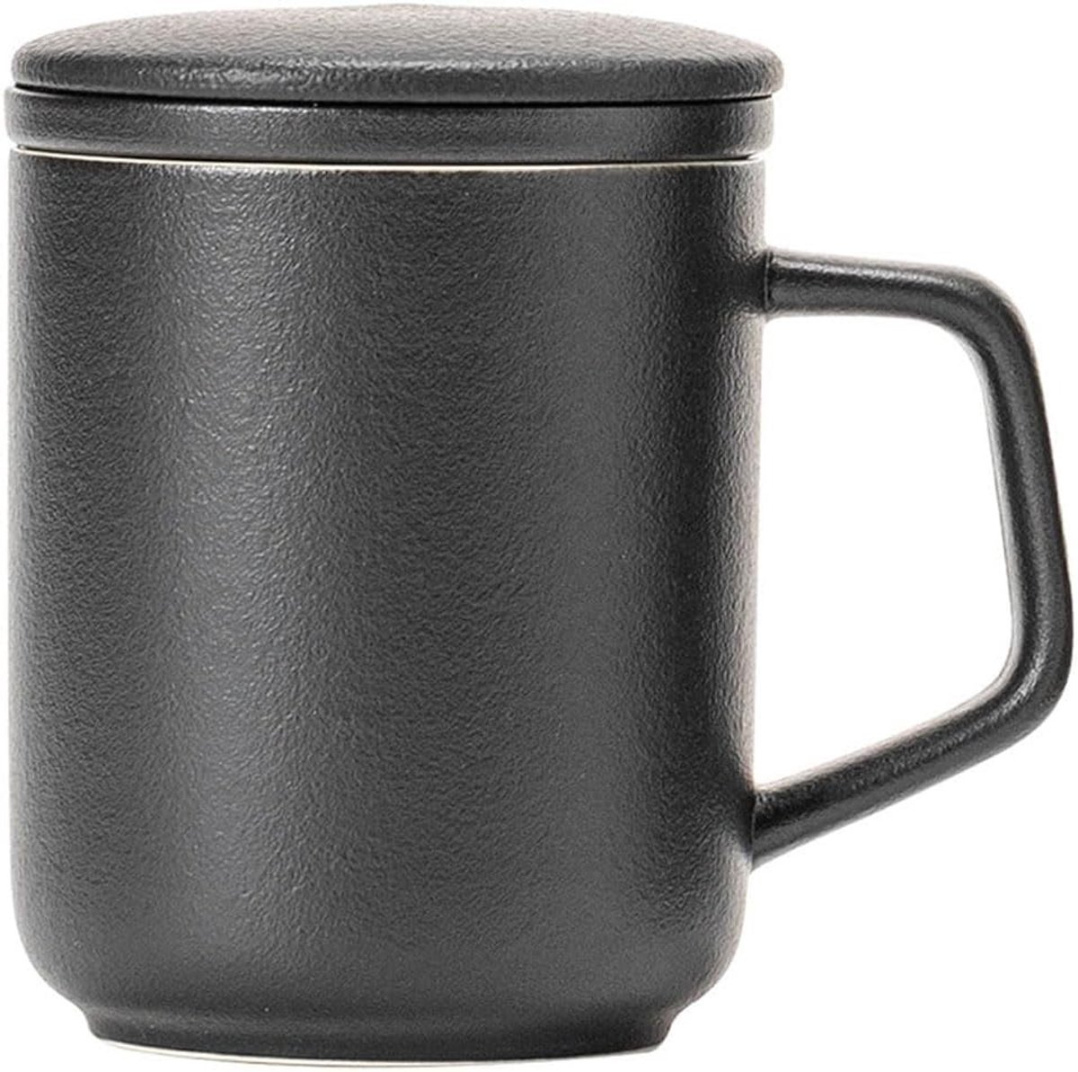 Porseleinen Mok van 13 oz met Zeef en Deksel - Ideaal voor Thee en Koffie, Duurzaam en Stijlvol