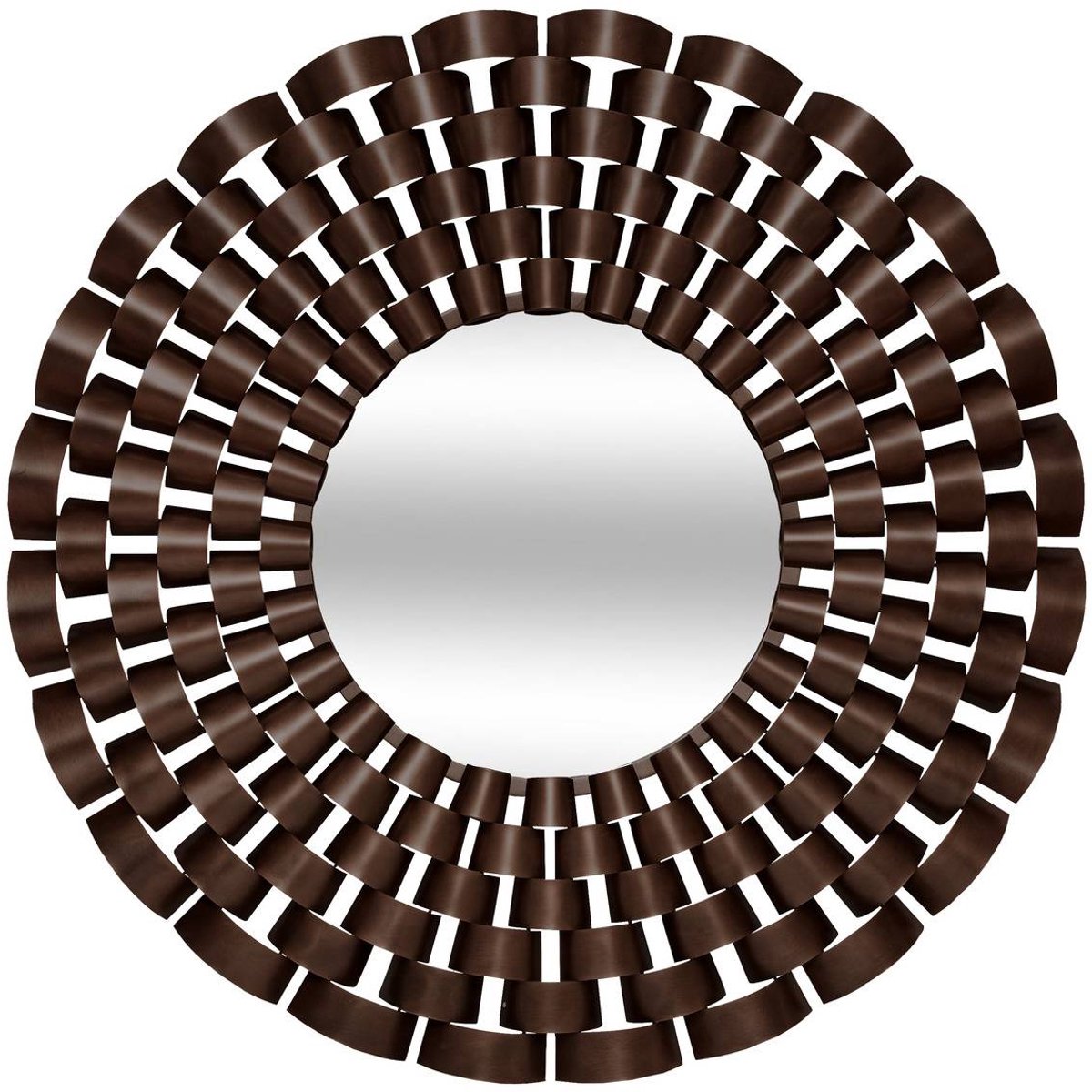 Miroir rond Youri D.90cm marron