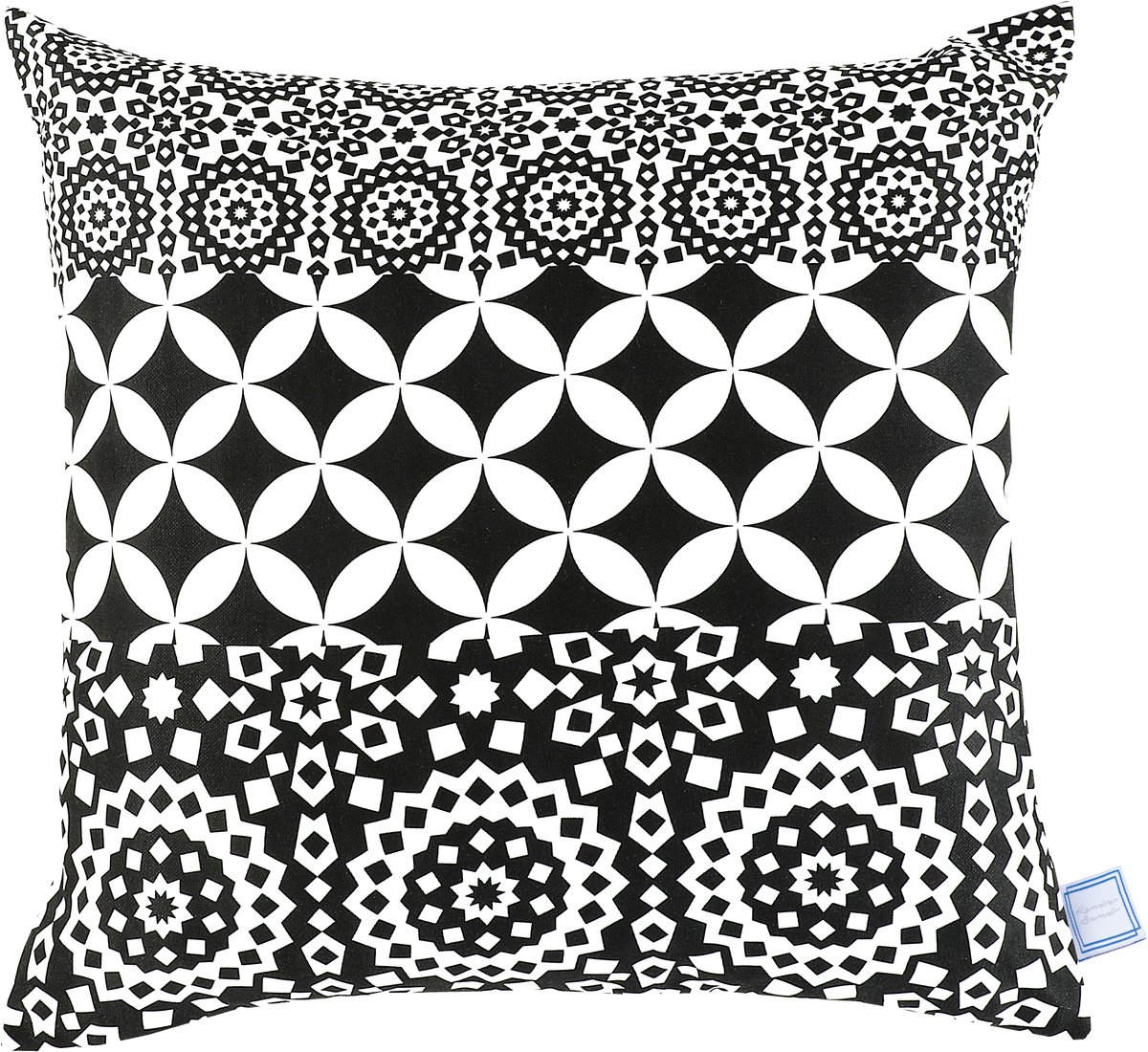Padiro sierkussen - 45 x 45 cm - Zwart / Wit - Ornamentpatroon - Polyester