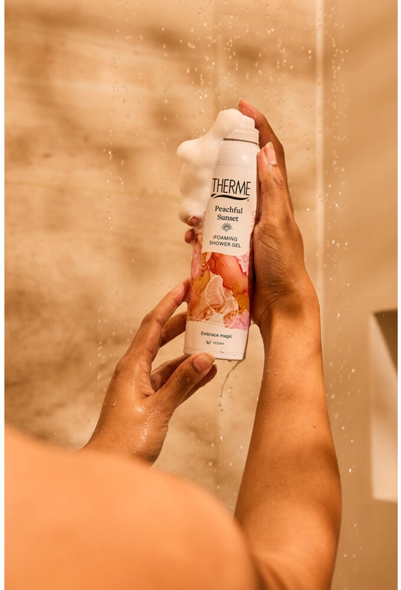Therme - Peachful Sunset Foaming Shower Gel - 6 x 200 ml - Voordeelverpakking