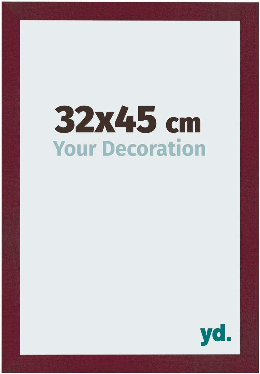Your Decoration - Fotolijst 32x45 cm - MDF - Wijnrood Geveegd - Bologna