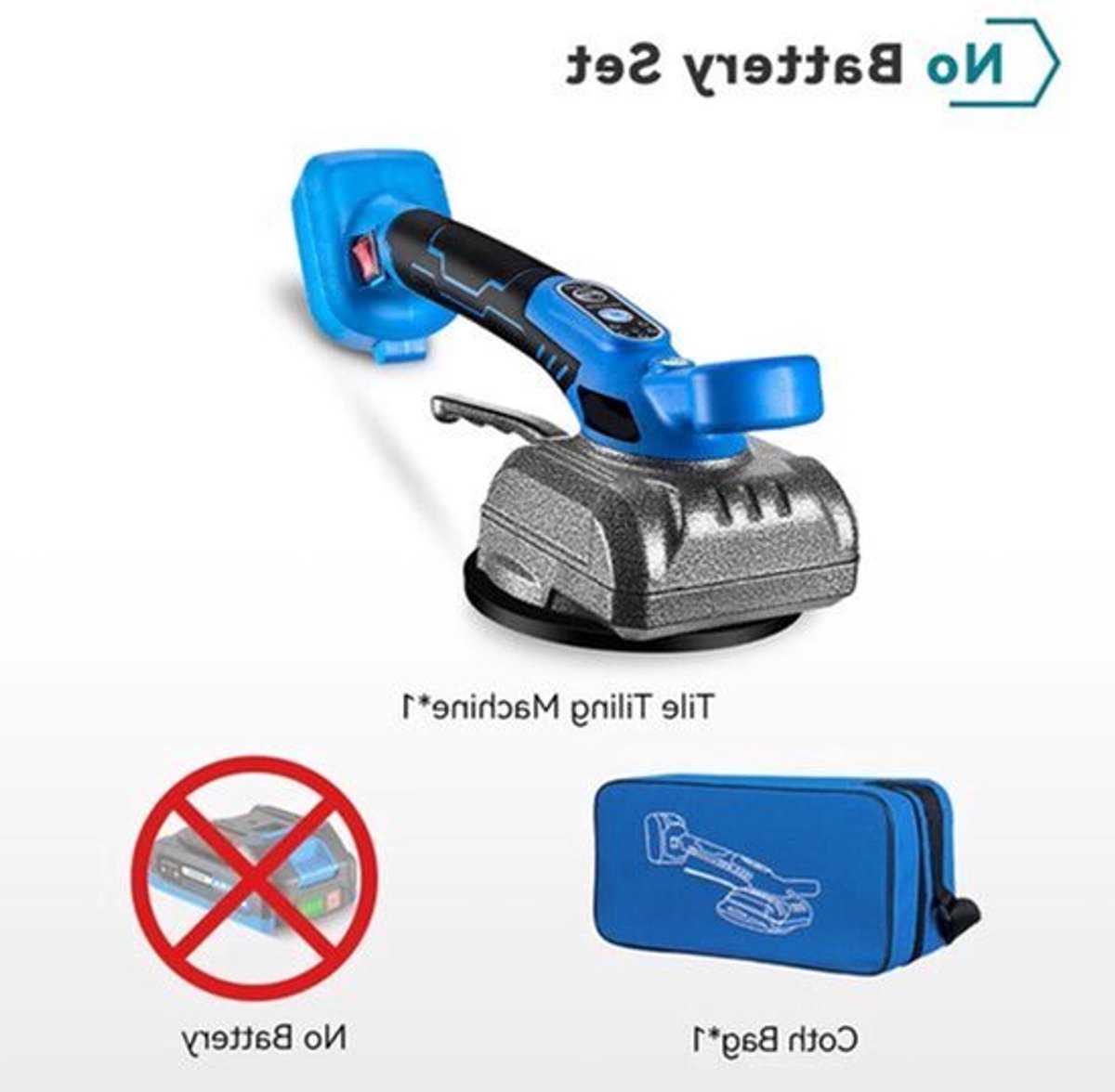 Tegeltiller - Tegelzuignap - Elektrische - Draadloze Tegelmachine - 150 kg Draagkracht - 5 Snelheden - Voor Wand - en Vloertegels - 18V Accu - 10,000RPM - Zonder Accu