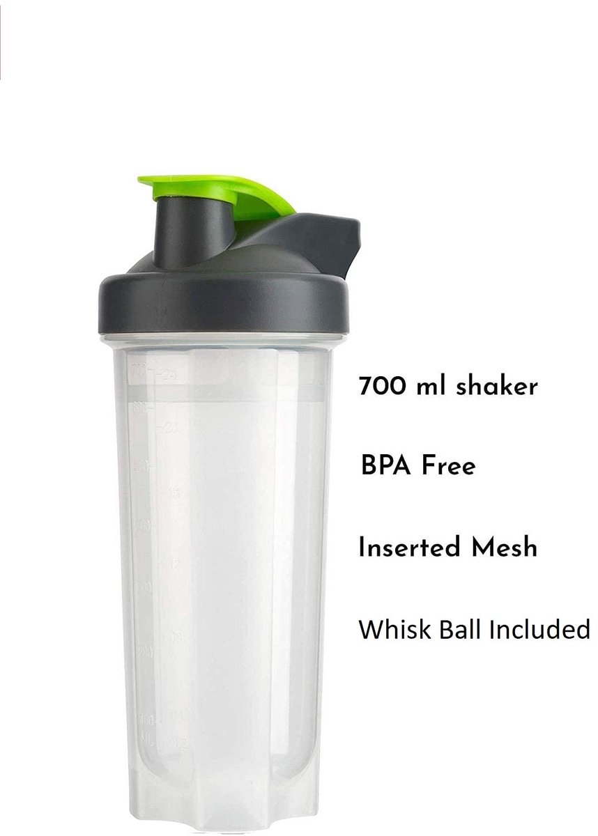 Glow Protein Shaker Fles - Set van 2 Groene Premium 700ml Sport Drankjes Shake & Water - ShopVlot