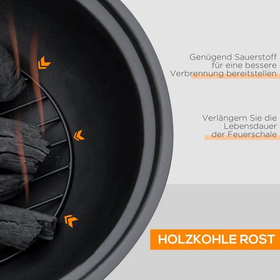 Close-up van houtskool in de vuurkorf met pijlen.