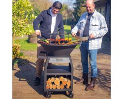 RJRoyal Living Maestro Smokeless XXL BBQ Plancha 80 cm Blackline Rookloze Barbecue Rookarm