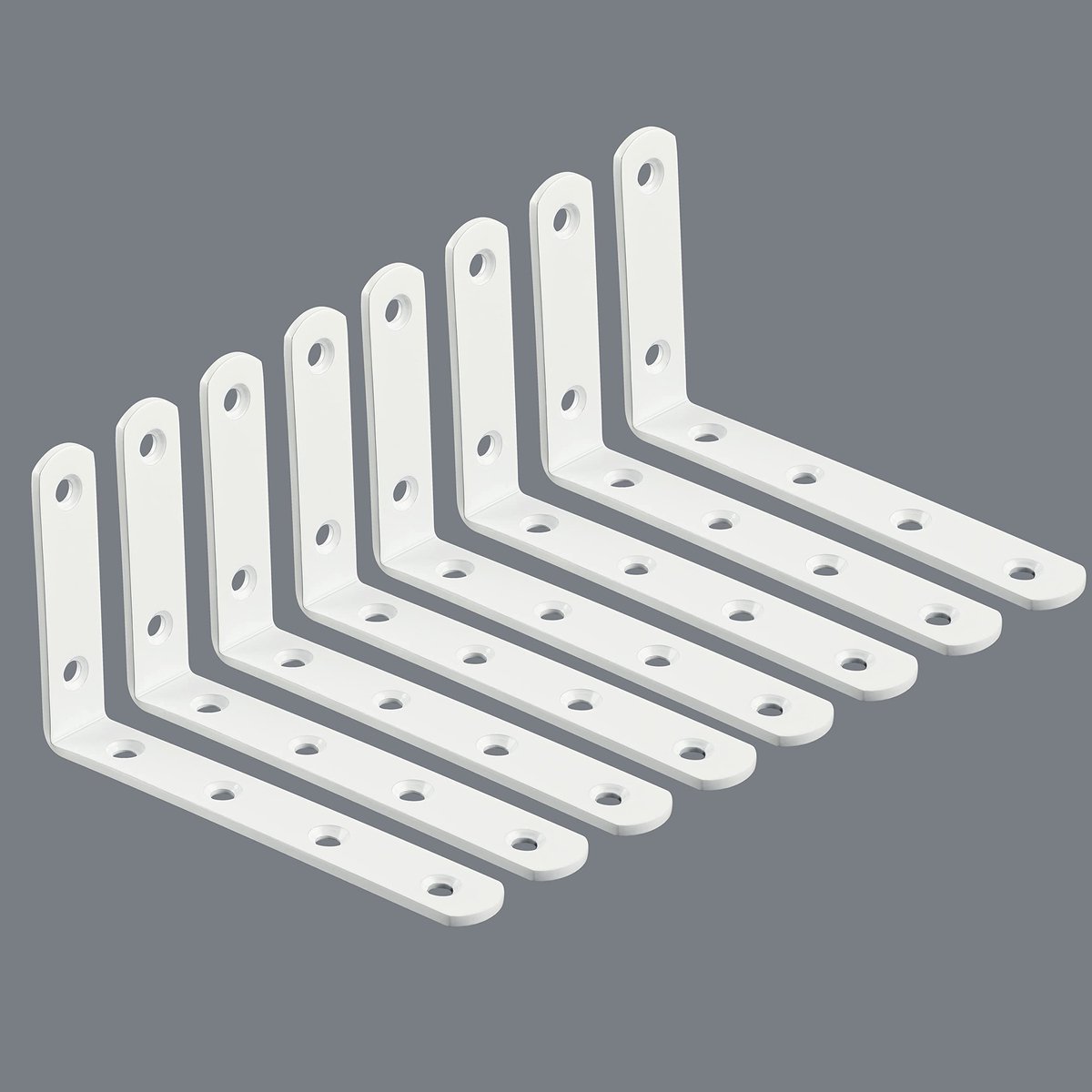 SAYAYO Plankdrager, Zwevende Plankhouders,8 stuks Metalen plankbeugels, Wit floating shelf bracket van Roestvrij - ShopVlot