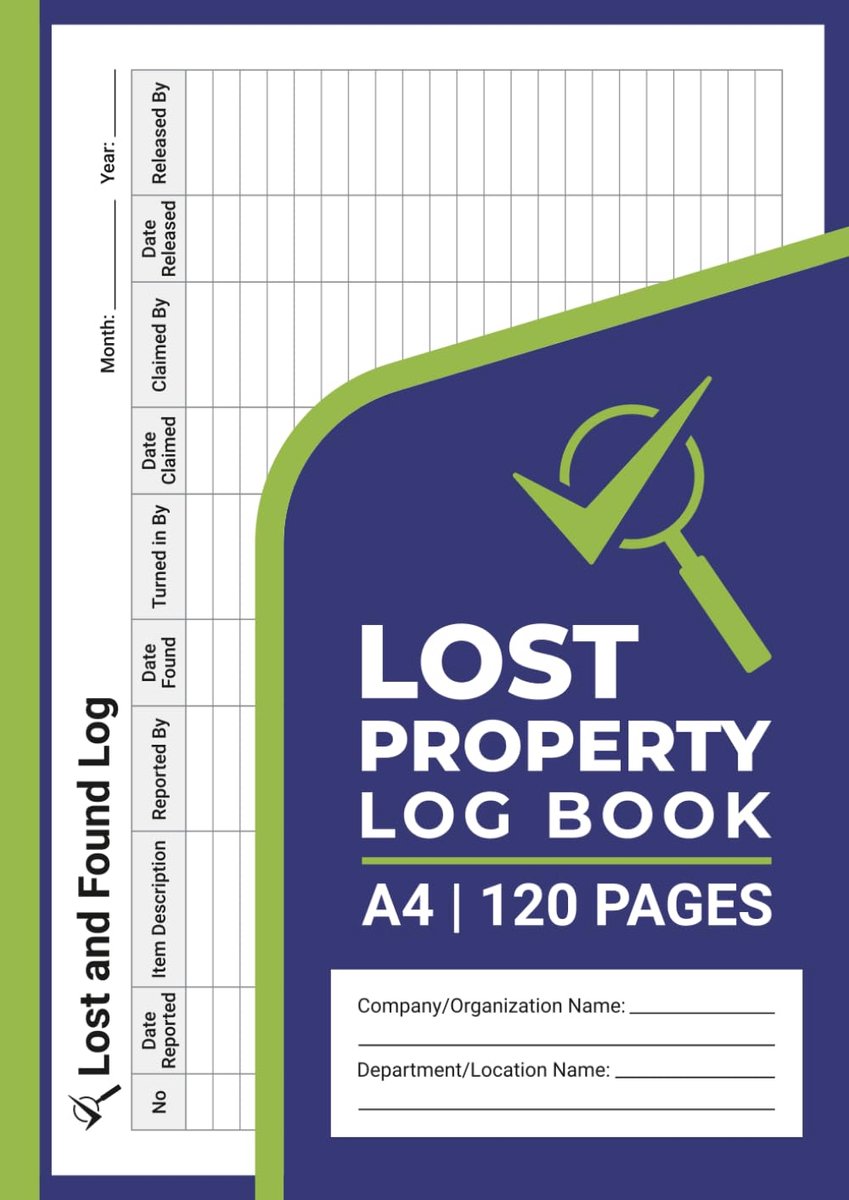Lost Property Log Book: Lost and Found Record Book - For Schools, Offices, Transportation Services, Event Venues and - ShopVlot