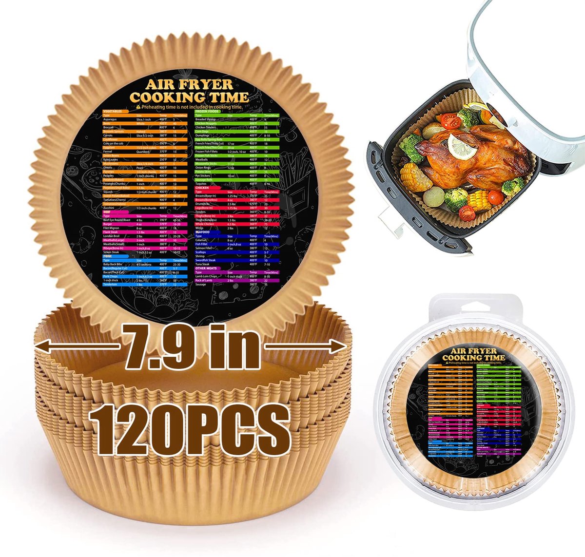 Samll Luchtfriteuse Liners voor Belaco 2L Airfryer, Airfryer Liners Ronde Mini Air Fryer Perkament Papier Liners voor - ShopVlot