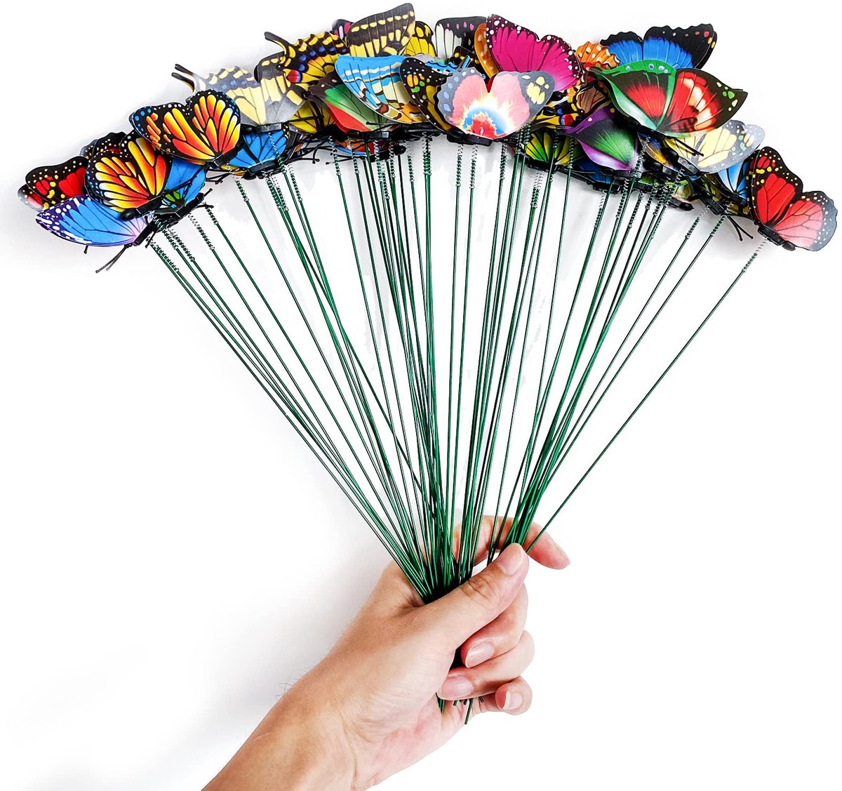 Tuxiaobu 24 stuks vlinder tuin decor stakes - nep vlinder bloemen picks taart feest vlinders decoraties voor binnen - ShopVlot