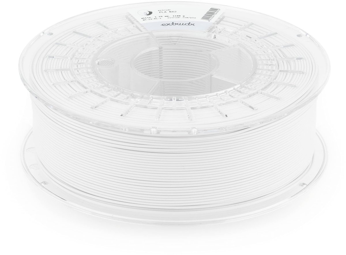 extrudr® PLA NX2 MATTE ø1.75mm (1kg) 'WHITE MATTE' - 3D printer filament - Made in Austria - ShopVlot