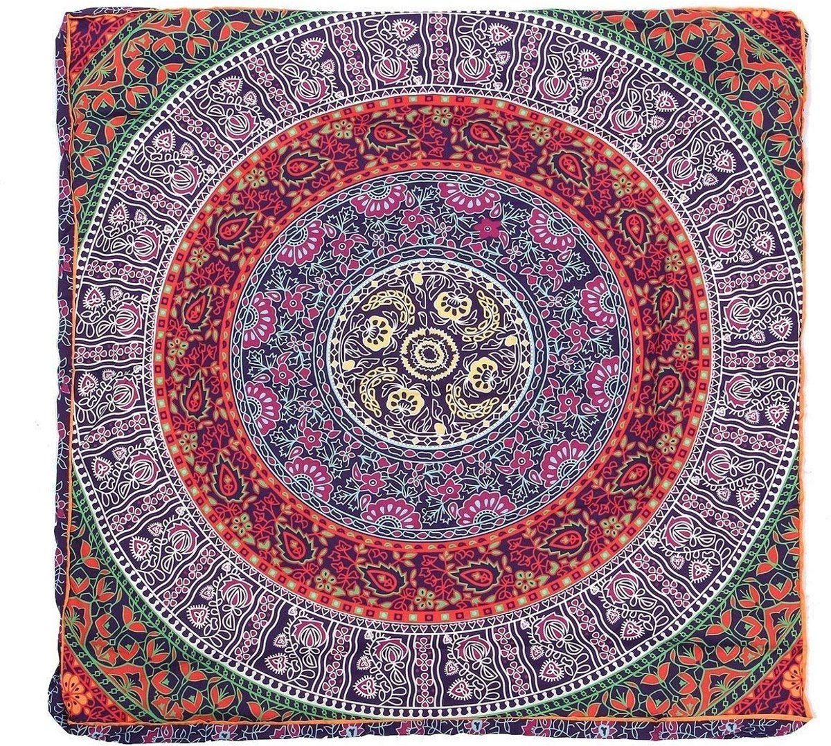 Vloerkussen decoratieve sierkussensloop meerkleurige bankkussenhoes, bankkussen, poef Boho Ottoma, pompon, outdoor kussenhoes, kussensloop, huisdierbed (alleen cover)