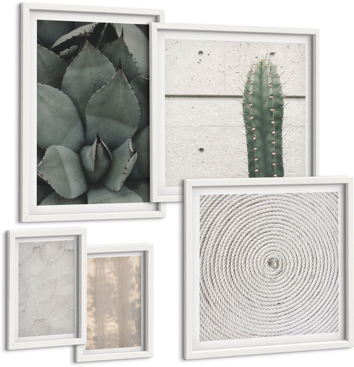 Coloray 5-Delige Schilderij Set - Zomerse Texturen Van Dichtbij In Een Tropisch Klimaat - 50 x 50 cm, 20 x 30 cm En 40 x 60 cm - Decoratieve Schilderijen - Woonkamer - Interieur - Wanddecoratie
